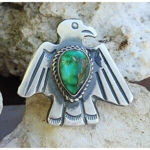 Chimney Butte Sonoran Gold Turquoise Thunderbird / Eagle statement ring SZ